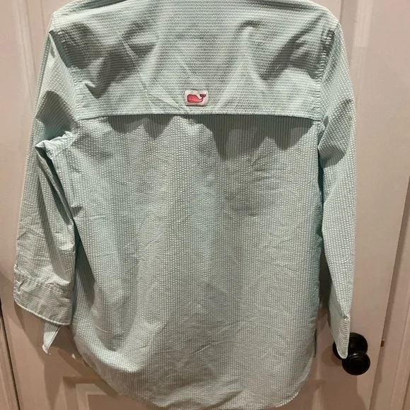 Vineyard Vines Performance Harbor tunic top seersucker stripe sz 12 - Picture 4 of 4